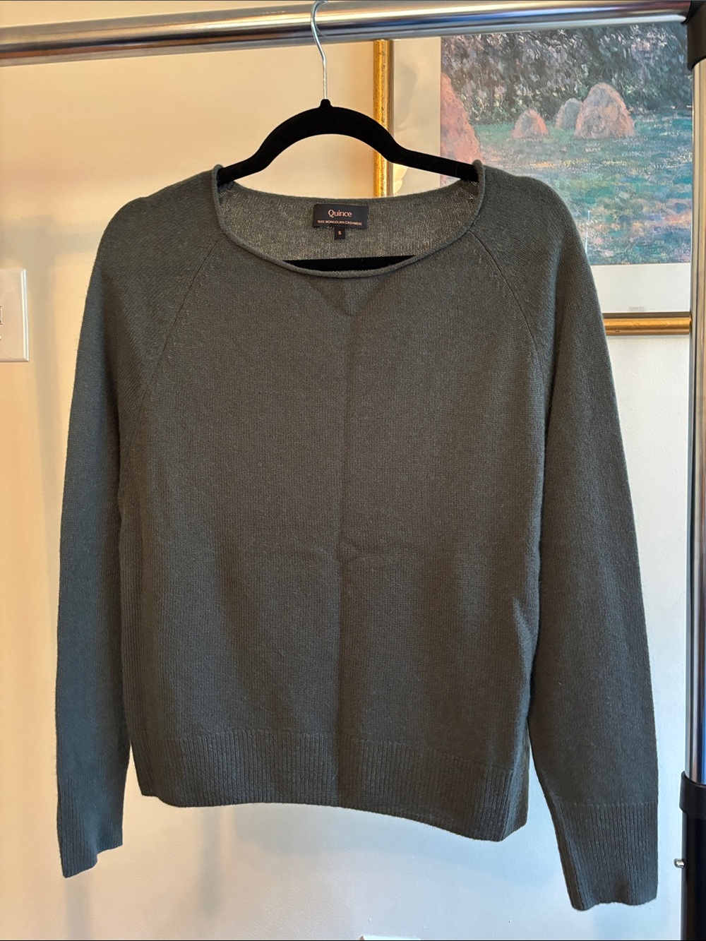 Quince Cashmere Boatneck Sweater in Moss Women's